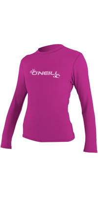 2026 ONeill Frauen Basic Skins Long Sleeve Rash Tee FOX PINK 4340