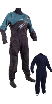 2025 Gul Junior Dartmouth Eclip Zip Drysuit & Underfleece GM0389-B9 - Black / Blau