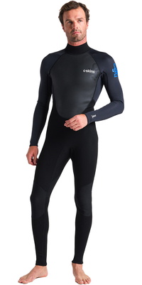 2026 C-Skins Männer Element 3/2mm Rückenreißverschluss Neoprenanzug C-EL32STM - Black / Anthracite / Cyan