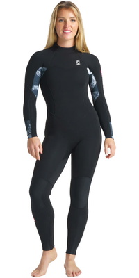 2025 C-Skins Frauen Solace 5/4/3mm Gbs Rückenreißverschluss Neoprenanzug C-SO54WBZ - Black / Tropical Black / Rose