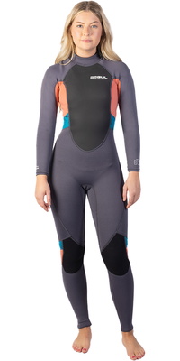 2025 Gul Frauen Response 3/2mm Rückenreißverschluss Neoprenanzug RE1319-C1 - Grey / Coral