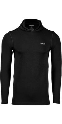 2025 Huub Herren Nahtloser Trainings-Kapuzenpulli Nahtfrebhy - Schwarz