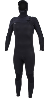 2026 ONeill Männer HyperFreak+ 5/4mm Brustreißverschluss Mit Kapuze Neoprenanzug 5347 - Black