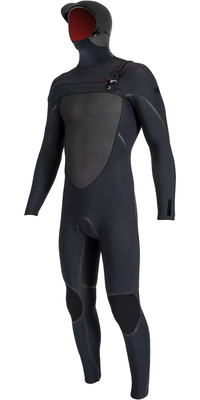 2025 ONeill Männer Psycho Tech 6/4mm Brustreißverschluss Mit Kapuze Neoprenanzug 5545 - Black