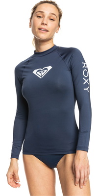 2026 Roxy Frauen Mit Ganzem Herzen Lange Ärmel Rash Vest Erjwr03547 - Stimmung Indigo