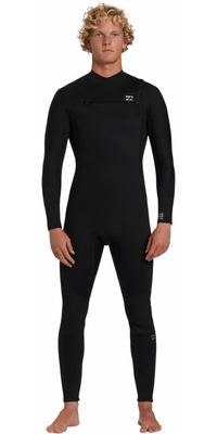 2026 Billabong Mens Foil 4/3mm Chest Zip Wetsuit ABYW100244 - Black