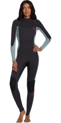 2025 Billabong Womens Foil 4/3mm Back Zip Wetsuit ABJW100185 - Washed Black