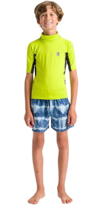 2026 C-Skins Junior NuWave X Short Sleeve Lycra Vest C-NLYSSJ - Lime / Anthrazit / Multi