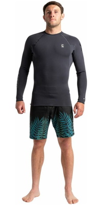 2026 C-Skins Mens Session 2/2mm Long Sleeve Wetsuit Vest C-SE22VELS - Anthracite / Black