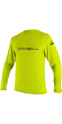 ONeill Männer Skins 2026 Basic Long Sleeve Rash Tee 4339 - Lime