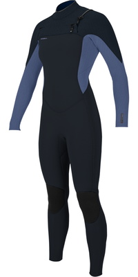 2025 ONeill Womens Hyperfreak+ 4/3mm Chest Zip Wetsuit 5349 - Carbon / Lilly