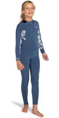 2026 Roxy Junior Swell Series 4/3mm Rückenreißverschluss Neoprenanzug ERGW103057 - Wild Wind Drifter Floral