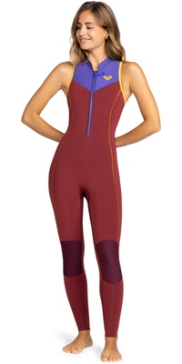 2025 Roxy Frauen Rise 1.5mm Long Jane Reißverschluss Vorne Neoprenanzug ERJW703018 - Pomegranate