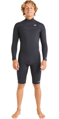 2026 Billabong Männer Absolute Natural 2mm Brustreißverschluss Langärmel Frühlingsanzug Neoprenanzug ABYW400125 - Black