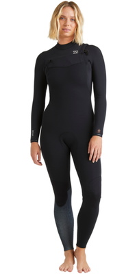 2026 Billabong Frauen Furnace Natural 3/2mm Brustreißverschluss Neoprenanzug ABJW100223 - Black Tiki