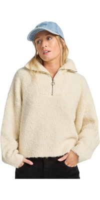 2025 Billabong Frauen Lost Heaven Sweatshirt Mit Halbem Reißverschluss EBJSW00135 - Whitecap