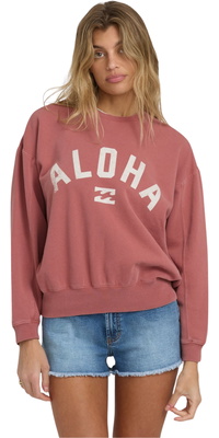 2025 Billabong Frauen Mono Aloha Kendal Sweatshirt 24B464504 - Dark Coral