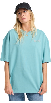 2025 Billabong Frauen Reach For Sunshine Kurzarm-T-Shirt EBJZT00478 - Misty Blue