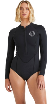 2026 Billabong Frauen Salty Dayz Natural 2mm Reißverschluss Vorne Frühlingsanzug Neoprenanzug ABJW400132 - Black