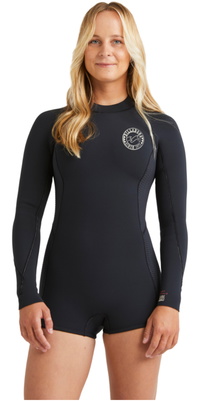 2026 Billabong Frauen Spring Fever Natural 2mm R&uuml;ckenrei&szlig;verschluss Fr&uuml;hlingsanzug ABJW400133 - Black