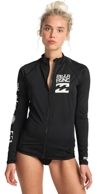 2026 Billabong Frauen Surf Capsule Lycra-Weste Mit Durchgehendem Reißverschluss EBJWWR03034 - Black