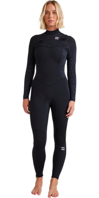 2026 Billabong Frauen Synergy Natural 3/2mm Brustreißverschluss Neoprenanzug 24BW191510 - Black Fade