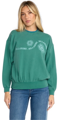2025 Billabong Frauen Time For Kendal Sweatshirt 24B463505 - Evergreen
