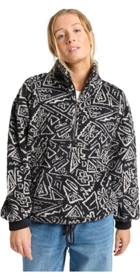 2025 Billabong Frauen Time Off Pullover Sweatshirt EBJPF00112 - Black Pebble