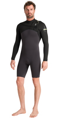 2026 C-Skins Männer NuWave Session Lite 2/2mm Langärmel Brustreißverschluss Frühlings-Neoprenanzug C-NSEL22SPM - Meteor / Black