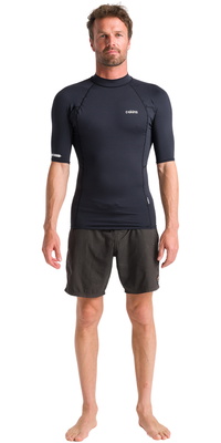 2026 C-Skins Mens NuWave UV Basics Short Sleeve Rash Vest C-NLYSSMC - Black