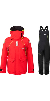 2026 Gill Frauen OS2 Offshore-Jacke Und Hose Segelanzug GWOOJATCSRB  Rot / Black