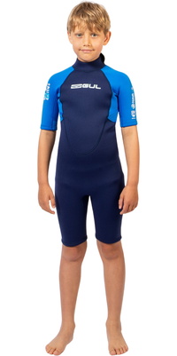 2026 Gul Junior G-Force Natur 3/2mm RÃ¼ckenreiÃŸverschluss Shorty Neoprenanzug GF3307-NABL - Navy / Blue