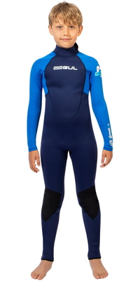2026 Gul Junior G-Force Natur 3/2mm R&uuml;ckenrei&szlig;verschluss Neoprenanzug GF1307-NABL - Navy / Blue