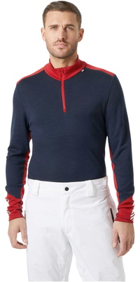 2025 Helly Hansen Mens Lifa Merino Midweight Half Zip Base Layer 49363 - Navy