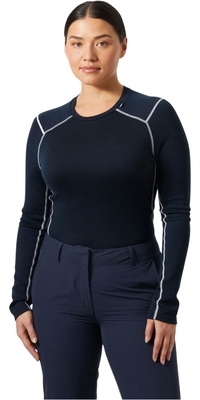 2025 Helly Hansen Frauen Lifa Merino Midweight Crew Base Layer 49378 - Navy