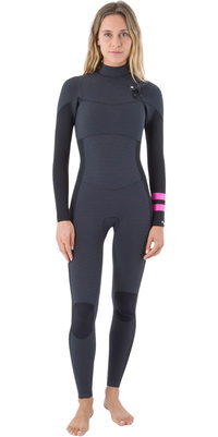 2025 Hurley Frauen Plus 5/3mm Brustreißverschluss Neoprenanzug WFS0012503 - Black