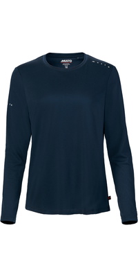 2026 Musto Frauen Evo Crew Sunblock Long Sleeve T-Shirt 82445 - Navy