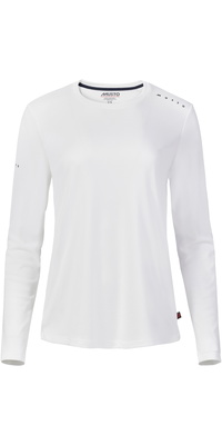 2026 Musto Frauen Evo Crew Sunblock Long Sleeve Tee 82445 - White