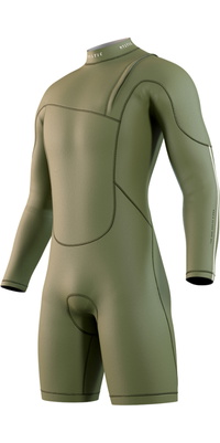 2025 Mystic Männer The One 3/2mm Longarm Zip-frei Shorty Neoprenanzug 35000.250620 - Moss
