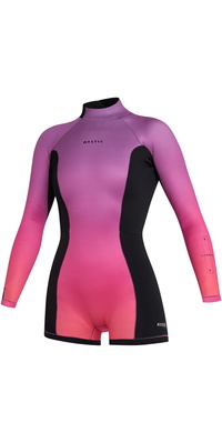 2025 Mystic Frauen Lunar BK Longarm 2mm Rückenreißverschluss Shorty Neoprenanzug 35000.240113 - Coral