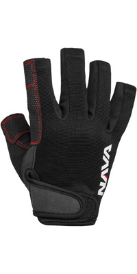 2026 Nava Performance Nava Club Kurzfinger-Segelhandschuhe NAVACGSF01 - Black