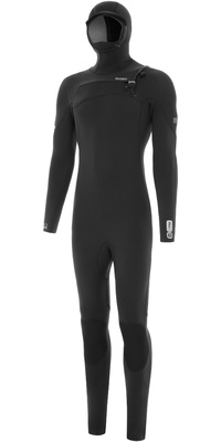 2026 Nyord Männer Solu Yulex 6/5/4mm Mit Kapuze Brustreißverschluss Neoprenanzug SOLM654HD001 - Black