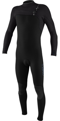 2025 ONeill Junior Hyperfreak 5/4+mm Brustreißverschluss Neoprenanzug 5381 - Black / Temp Steel / Temp Steel
