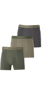 2025 ONeill Mens Boxershorts Uni 3-Pack 900003 - Green / Anthracite Mel