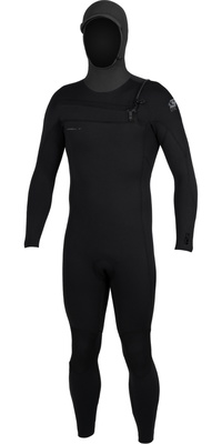 2026 ONeill Männer Epic 6/4mm Brustreißverschluss Mit Kapuze Neoprenanzug 5649 - Black / Black / Black