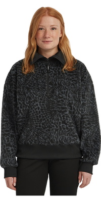2025 ONeill Frauen Unverzichtbarer Pullover Mit Halbem Reißverschluss Fleece 1350089 - Black Animalica