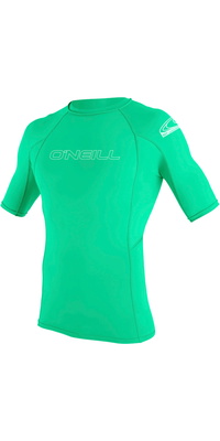 2026 O'Neill Youth Basic Skins Short Sleeve Rash Vest 3345 - Light Aqua