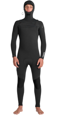 2025 Quiksilver Junior Everyday Sessions 4/3mm Brustreißverschluss Mit Kapuze Neoprenanzug 25CW203500 - Black