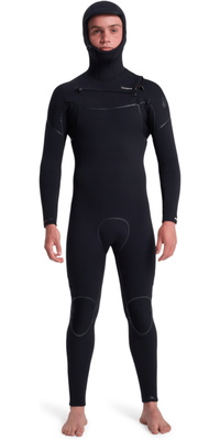 2025 Quiksilver Männer Marathon Sessions 5/4/3mm Brustreißverschluss Mit Kapuze Neoprenanzug 25AW203501 - Black