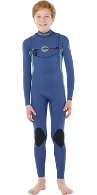 2026 Rip Curl Junior Dawn Patrol 4/3mm Brustrei&szlig;verschluss Neoprenanzug 146BFS - Light Navy